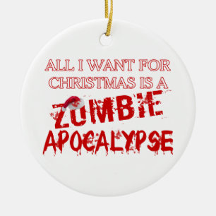 Weihnachtszombie-Apokalypse Keramik Ornament