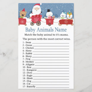 Weihnachtszucht Baby Animals Name Spiel Babydusche