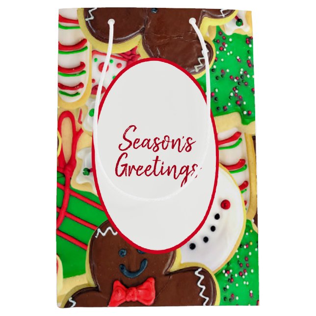 Weihnachtszucker-Cookies Hochsaison Mittlere Geschenktüte (Vorderseite)
