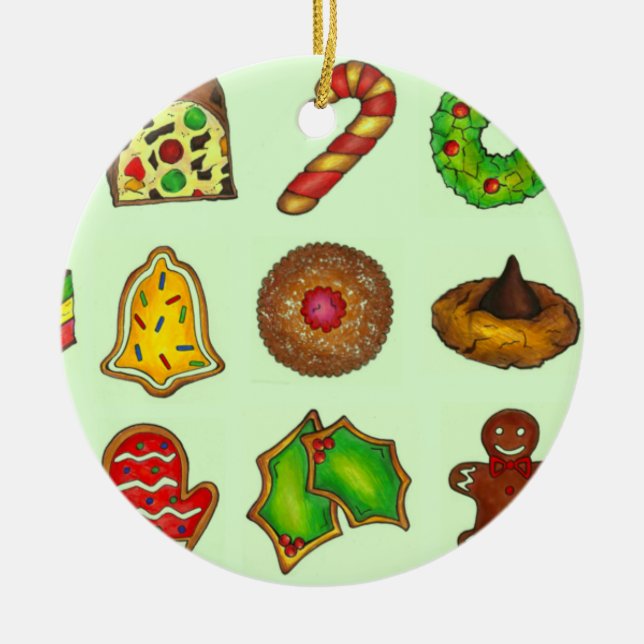 Weihnachtszucker Kekse Weihnachtsgebäck Sandart Keramik Ornament (Vorne)