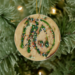 Weihnachtszuckerkost mit Süßigkeiten Keramik Ornament