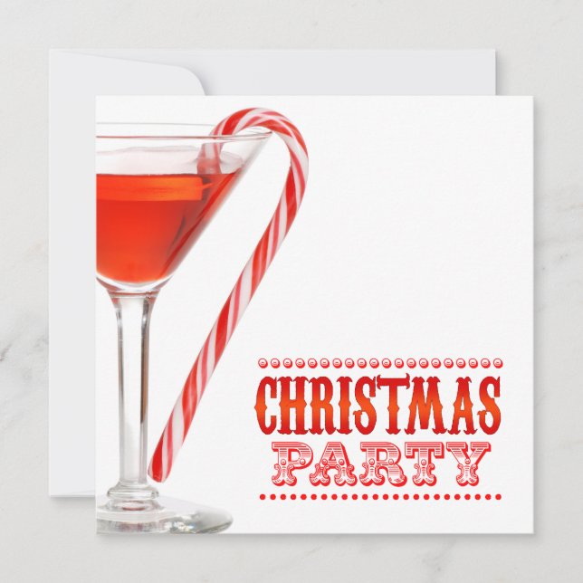 Weihnachtszuckerstange-Cocktail-Party Einladung (Vorderseite)