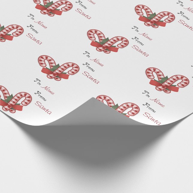 Weihnachtszuckerstange-Sankt-Gewohnheit nach und Geschenkpapier (Ecke)