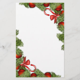 Weihnachtszuckerstange und Baumdetail stationär Briefpapier