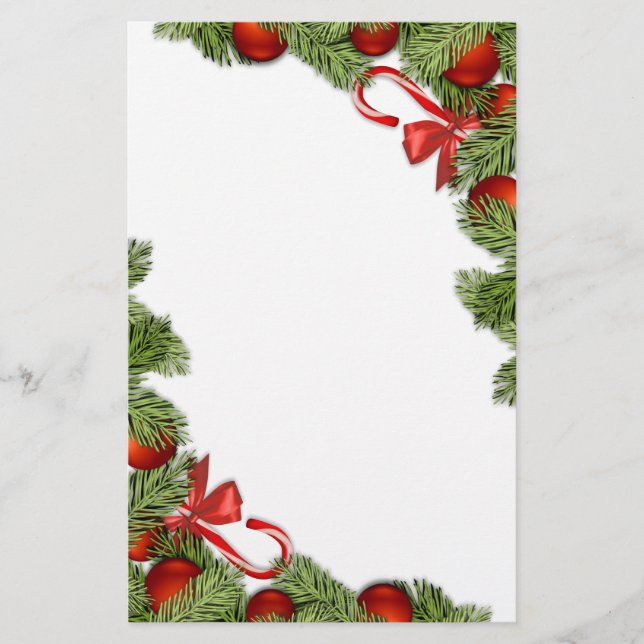 Weihnachtszuckerstange und Baumdetail stationär Briefpapier (Vorderseite)