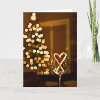 Weihnachtszuckerstange-Wein-Karte Feiertagskarte