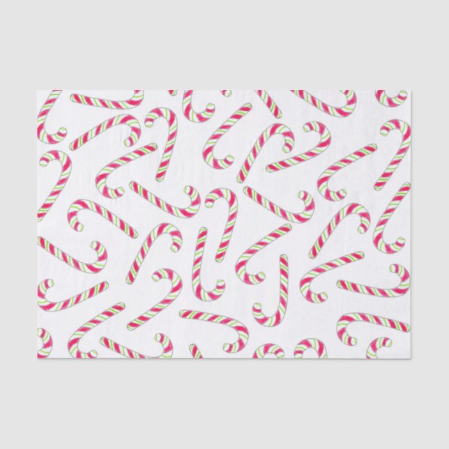 Weihnachtszuckerstangemuster Seidenpapier (Vorderseite)