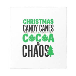 Weihnachtszuckerstangen Kakao Chaos Design Notizblock