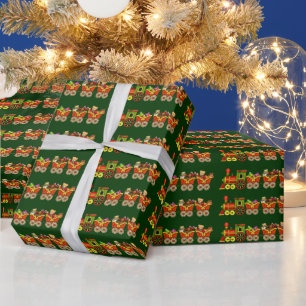 Weihnachtszug-Cartoon-Verpackungspapier Geschenkpapier