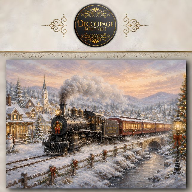 Weihnachtszug-Decoupage-Tissue-Papier Seidenpapier (Christmas Train Decoupage Tissue Paper)