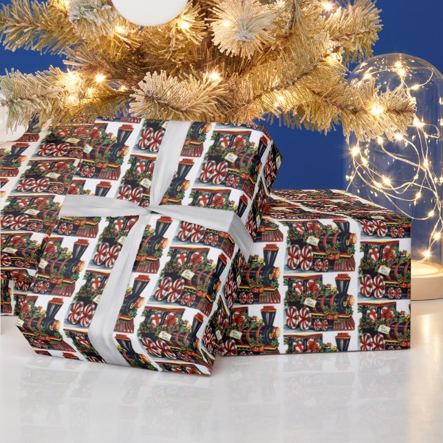 Weihnachtszug feierlich Weihnachten gefliest Feier Geschenkpapier (Feiertage)