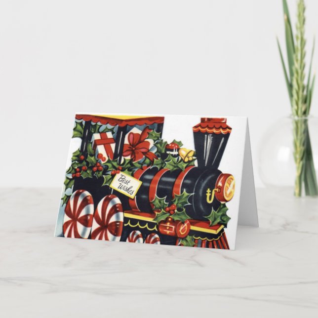 Weihnachtszug Feiertagskarte (Vorderseite)