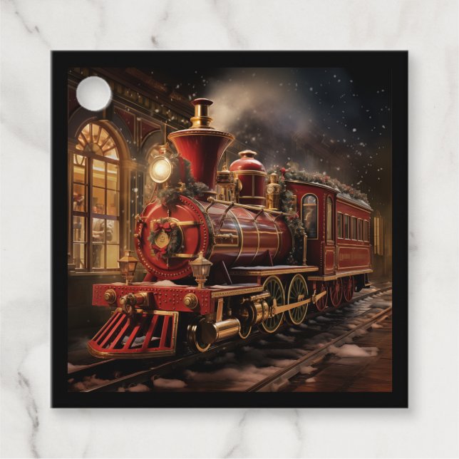 Weihnachtszug Geschenkanhänger (Vorderseite)