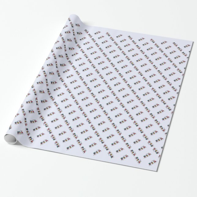 Weihnachtszug Geschenkpapier (Ungerollt)
