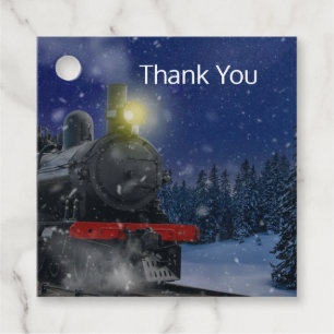 Weihnachtszug im Schnee Geschenkanhänger