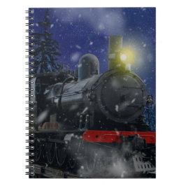 Weihnachtszug im Schnee Notizblock