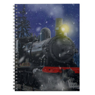 Weihnachtszug im Schnee Notizblock