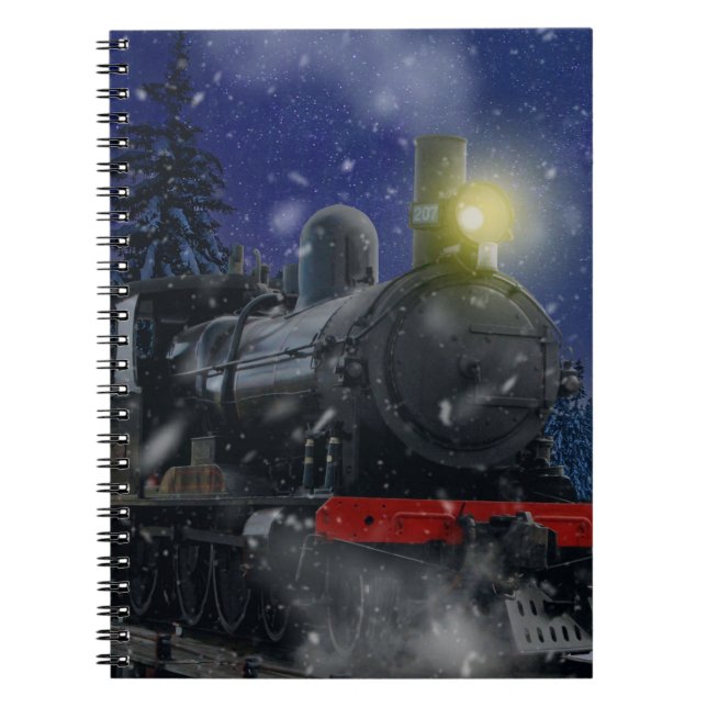 Weihnachtszug im Schnee Notizblock (Vorderseite)