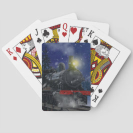 Weihnachtszug im Schnee Spielkarten