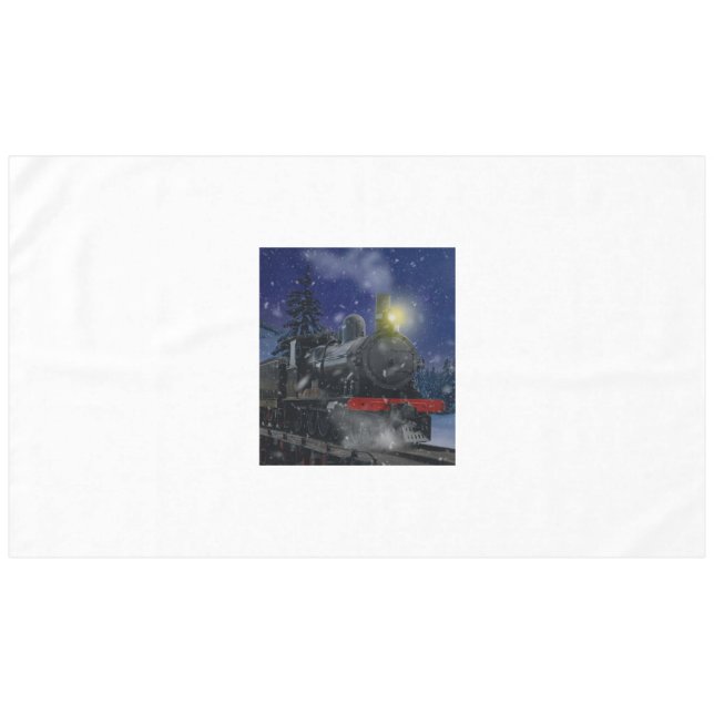 Weihnachtszug im Schnee Tischdecke (Vorderseite (Horizontal))