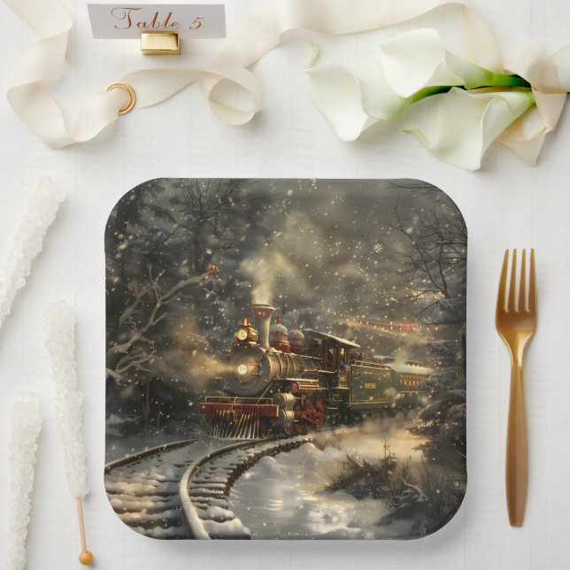 Weihnachtszug Pappteller (Hochzeit)