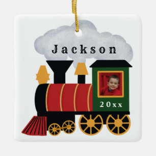 Weihnachtszug Personalisiertes Foto Keramikornament