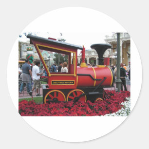 Weihnachtszug Runder Aufkleber