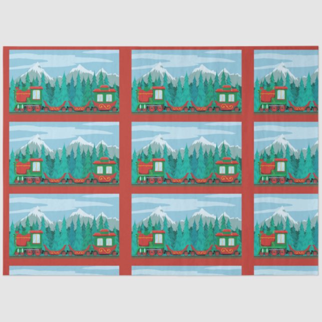 Weihnachtszug Seidenpapier (Vorderseite)