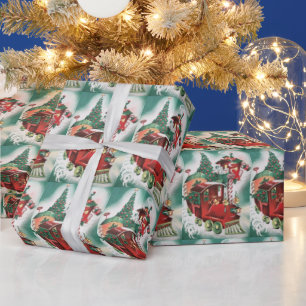 Weihnachtszug Vintag Geschenkpapier