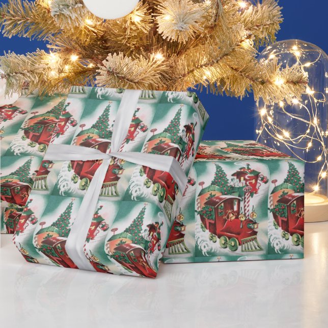 Weihnachtszug Vintag Geschenkpapier (Feiertage)