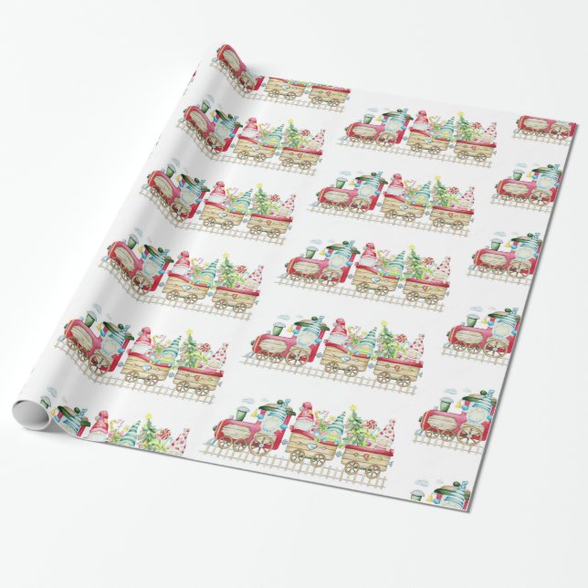 Weihnachtszugpapier Geschenkpapier (Ungerollt)
