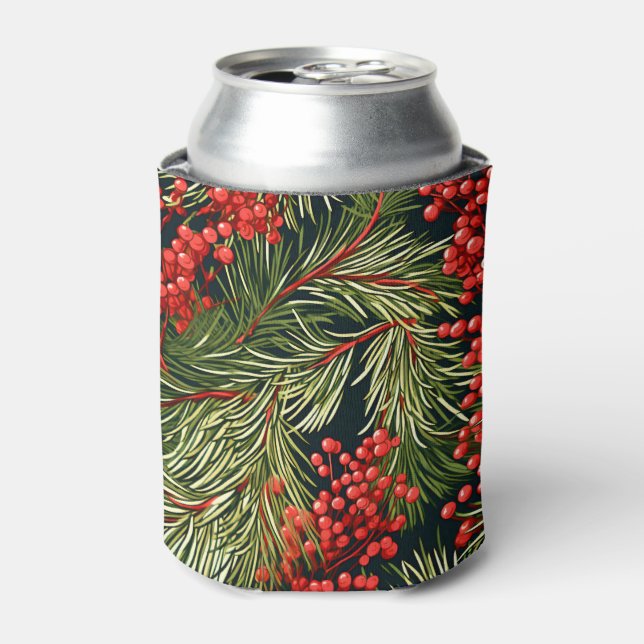 Weihnachtszweige und Berries Dosenkühler (Kanne Vorderseite)