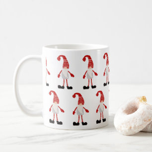 Weihnachtszwerg Nordisches Muster Rot Grau Weiß Kaffeetasse