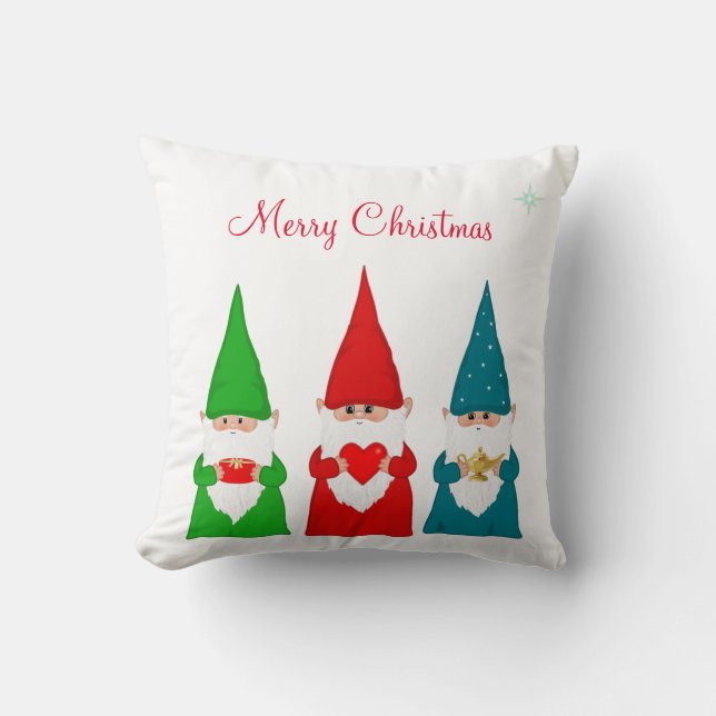Weihnachtszwerge auf weiß kissen (Vorderseite)