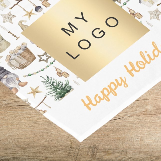 Weihnachtszwerge Firmenlogo im Bauernstil Kurzer Tischläufer (Von Creator hochgeladen)