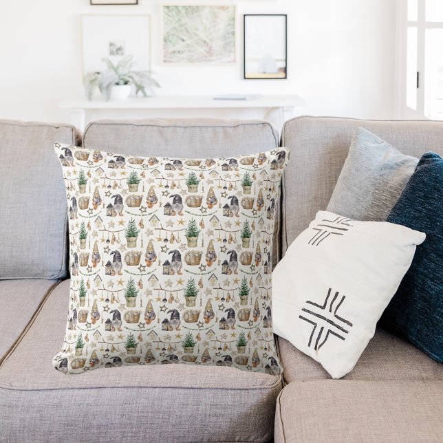 Weihnachtszwerge im nordischen Bauernstil Kissen (Von Creator hochgeladen)