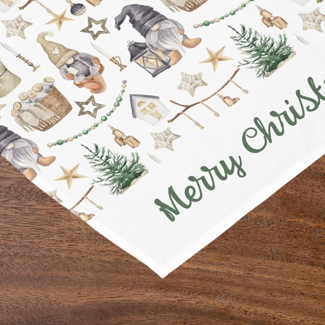 Weihnachtszwerge im nordischen Bauernstil Kurzer Tischläufer (Von Creator hochgeladen)