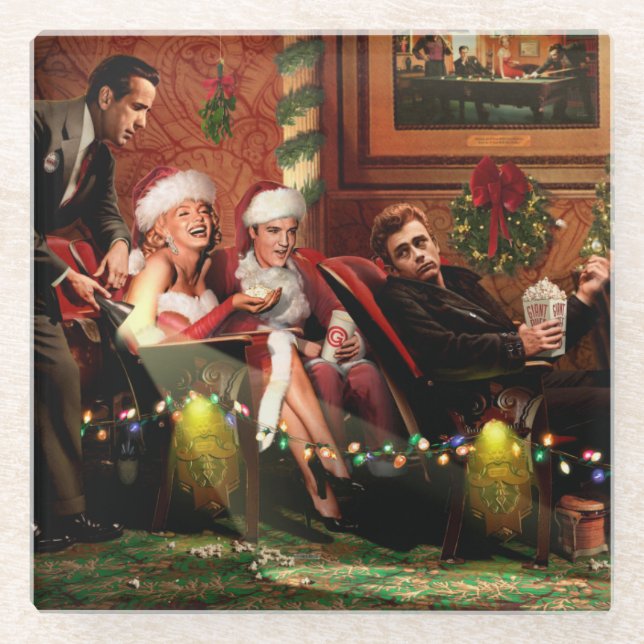 Weihnachtszwischenspiel Glasuntersetzer (Vorderseite)
