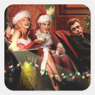 Weihnachtszwischenspiel Quadratischer Aufkleber