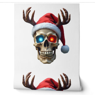 Weihnatschädel mit Santa Hut und Geweih Mystik  Tapete