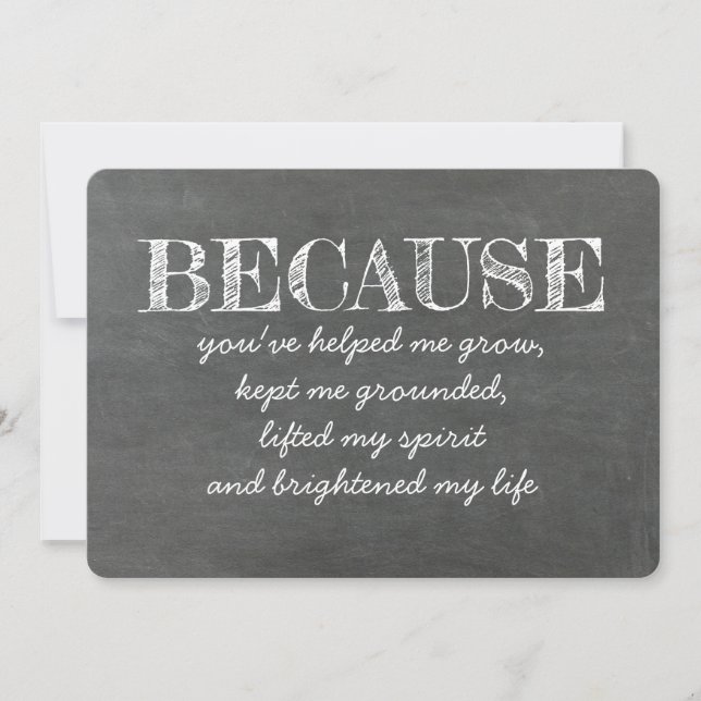 Weil du mein Leben aufgehellt hast BRIDESMAID CARD Einladung (Vorderseite)