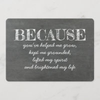 Weil du mein Leben aufgehellt hast BRIDESMAID CARD