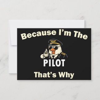 Weil ich der Pilot bin, deshalb Custom Aviatio Dankeskarte
