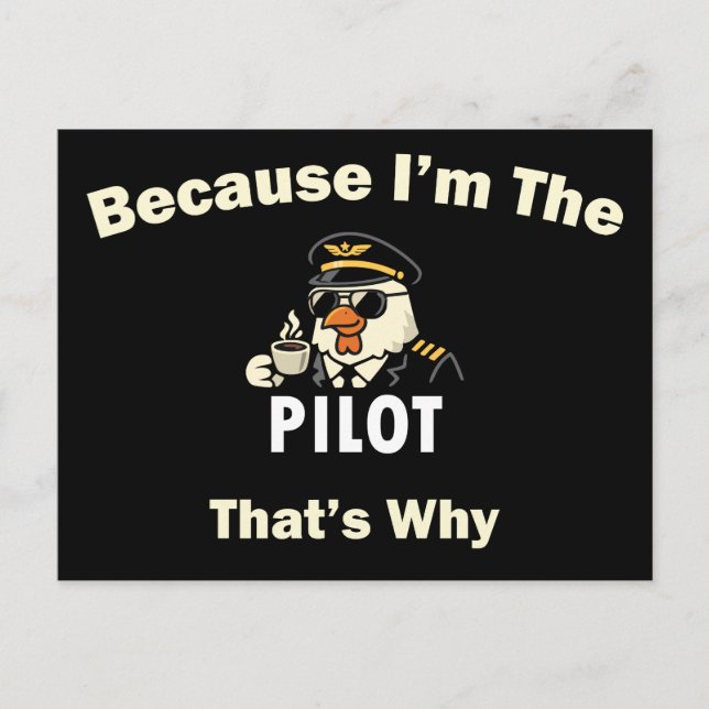  Weil ich der Pilot bin, deshalb  Custom Aviatio Postkarte (Vorderseite)