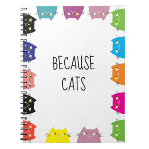 Weil Katzen Notizbuch Lustig Bunt Notizblock