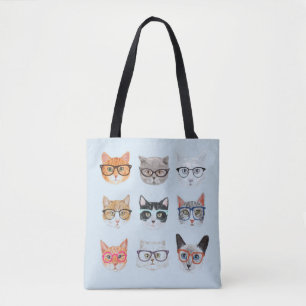 Weil Katzen Text bearbeitbare Hipster Katzen in Br Tasche