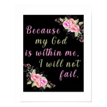 "Weil mein Gott in mir ist" Black Wall Poster