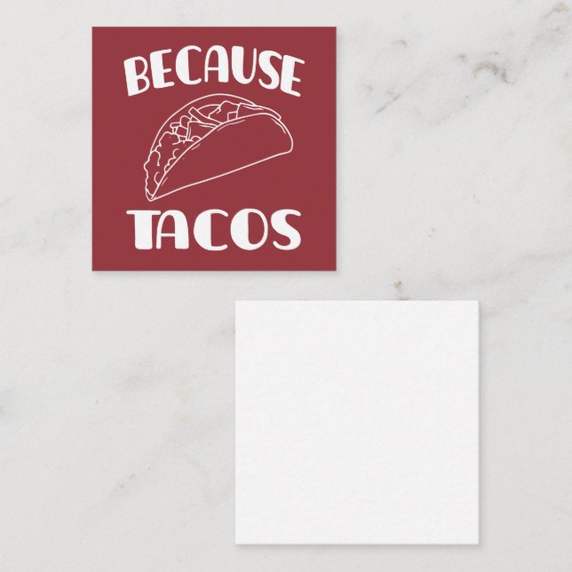 Weil Tacos Quadratische Visitenkarte (Vorne/Hinten)