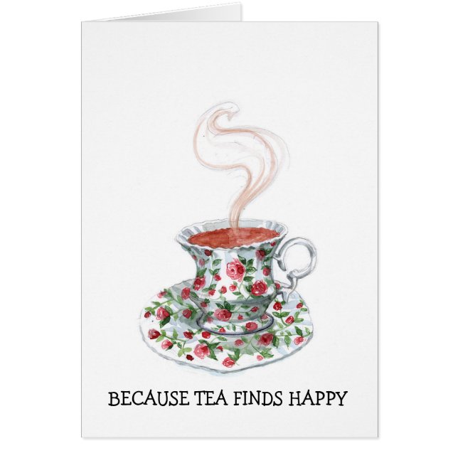 Weil Tee glückliche Slogan-, Vintage Becher-Rose f (Vorne)