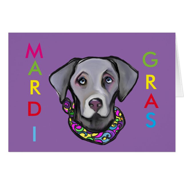 WEIMARANA MARDI GRAS (Vorderseite (Horizontal))